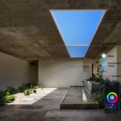 Clarabóia LED artificial integrada no teto embutido Alexa Tuya Control CCT 6500K