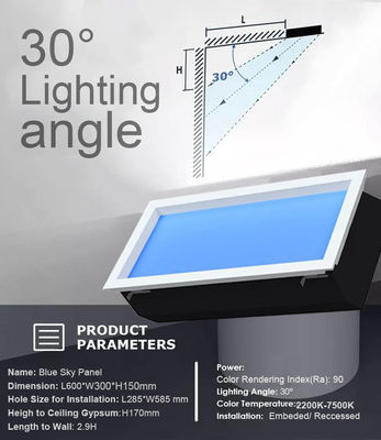 Comprar Luz de teto LED direcional de 30° com efeito de céu azul e branco sintonizável para luz diurna realista Fabricação em linha