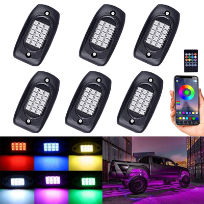 comprar 6 Pods Truck RGB LED Rock Lights, Kit Multicolor RGB Rock Light Fabricação em linha