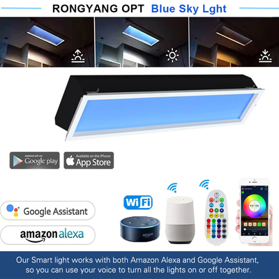Painel de luz do dia artificial Tuya Control 8000lm, painel de luz de teto com LED de 200W