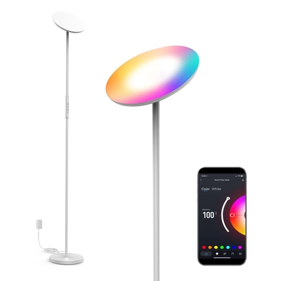 Lâmpada de pé RGB prática multicolorida, lâmpada de canto RGB de 2000 lúmens DIY