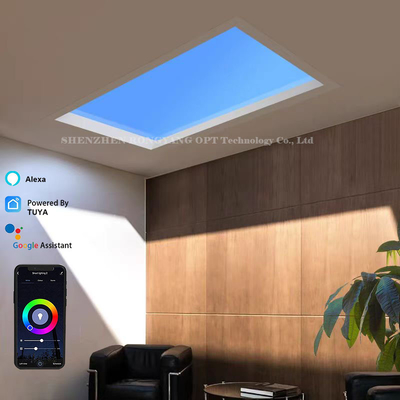 Luz de clarabóia falsa 4000lm 6500k, clarabóia de luz solar artificial 60x60 110VAC