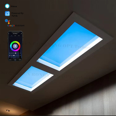 Iluminação de clarabóia falsa branca multicena embutida 6500k 110VAC 8000lm