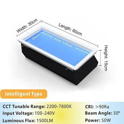 L600*W300*H150mm painel de iluminação LED para o teto