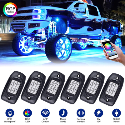 Luzes de rocha RGB à prova de ferrugem Underglow multiuso durável para barco