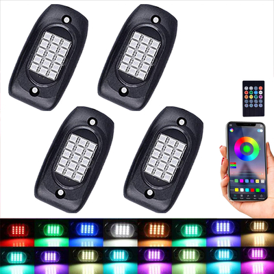 Luzes de Rock RGB para Carro Prático Controle Bluetooth Ângulo de Iluminação de 120 Graus