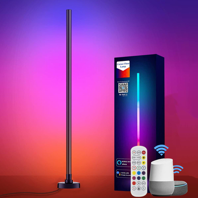 Lâmpada de canto RGB CCT 2500K-6500K, lâmpada de piso LED de canto regulável com mudança de cor