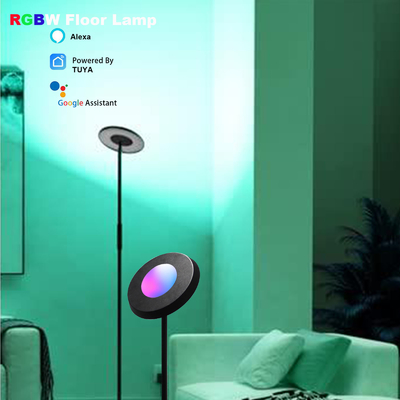 Lâmpada de chão de canto LED RGB de 24 W para ambientes internos Tuya Alexa WiFi controle sala de estar