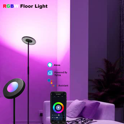 Lâmpada de chão de canto CCT 2700K-5000K RGB Alexa Voice Control 24V regulável