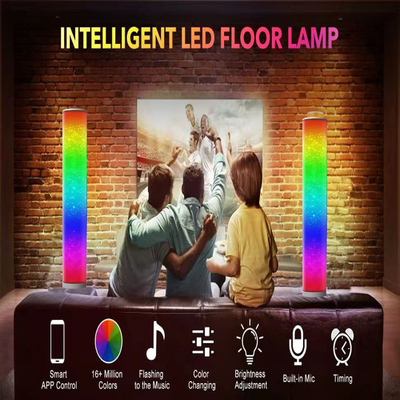 Lâmpada de piso de canto RGB de polipropileno 20 W Controle de aplicativo para smartphone 16 milhões de cores