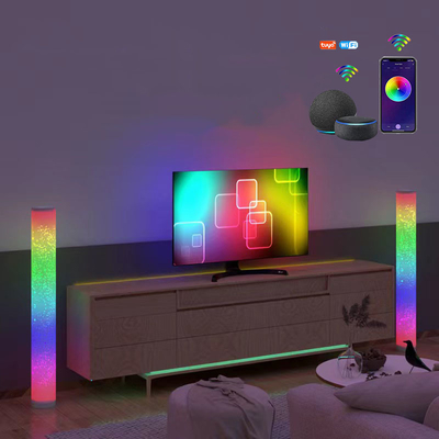 Lâmpada de piso de canto RGB de alumínio regulável Smart App Control 16 milhões de cores