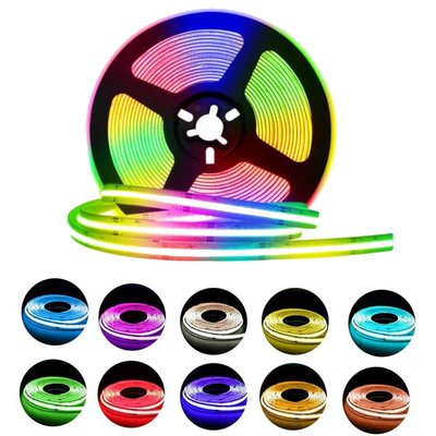 Fita LED RGB COB prática ROHS, tiras de luz LED coloridas multicena