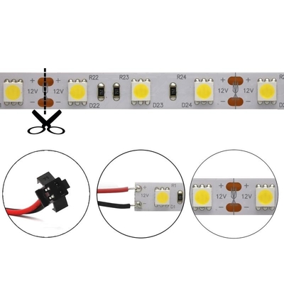 Fita LED multicolorida SMD 5050 RGB 60LED/M Comprimento 100mm
