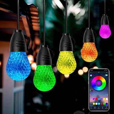 Luzes de cordas externas dc12v rgb estável controle de aplicativo multiuso