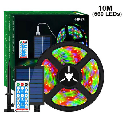Luz de tira solar à prova d'água IP67 ao ar livre à prova de calor comprimento 10 m 2835 SMD