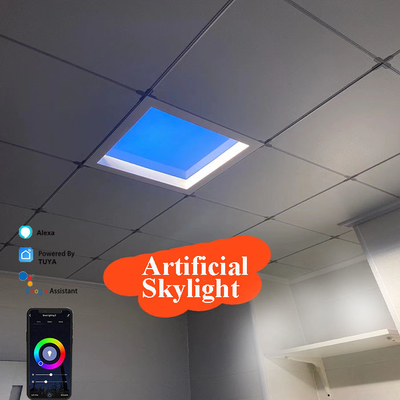 110V-240VAC Faixa de potência de entrada Painel de clarabóia LED com Tuya WiFi BT Control e Altura de reserva de teto 350mm
