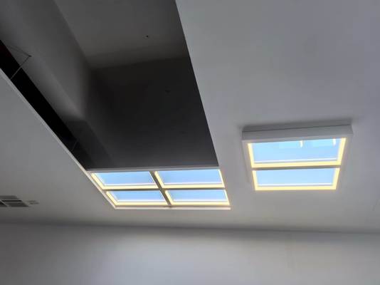 Painel de claraboia com simulação de luz natural para salas de conferência, iluminação de embutir para aprimoramento